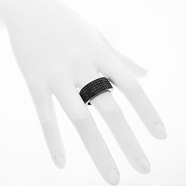 10K Solid Gold Black Rhodium Mens Black Diamond Wedding Ring Band 2.68 Ctw